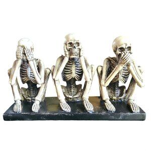 See, Hear and Speak no evil skeleton decor